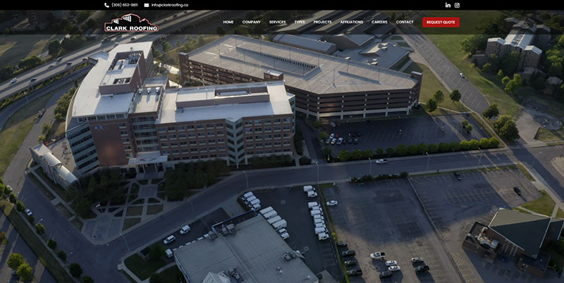 Numa Technologies Corporation - Clark Roofing website screenshot